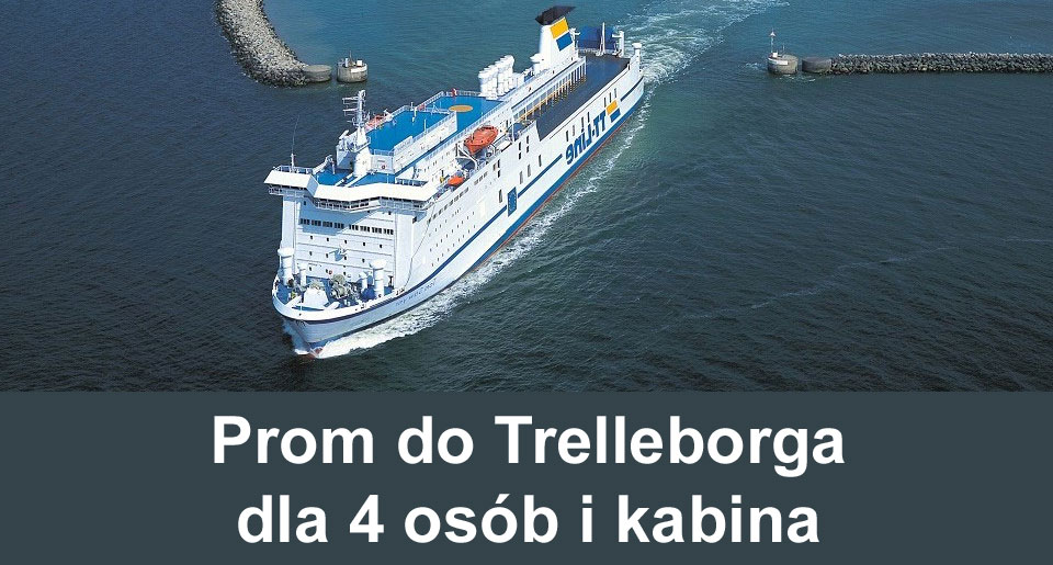 Prom do Trelleborga dla 4 osób i kabina